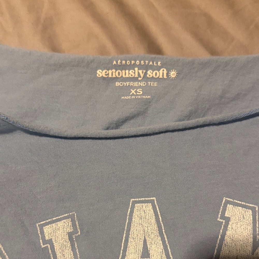 Aeropostale Light Blue Miami 87 Crop Top - Picture 3 of 4
